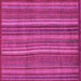 Square Machine Washable Abstract Pink Modern Rug, wshabs3691pnk