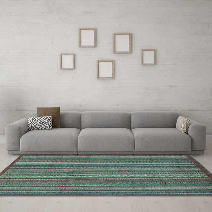 Machine Washable Abstract Light Blue Modern Rug in a Living Room, wshabs3691lblu