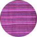 Round Machine Washable Abstract Purple Modern Area Rugs, wshabs3691pur