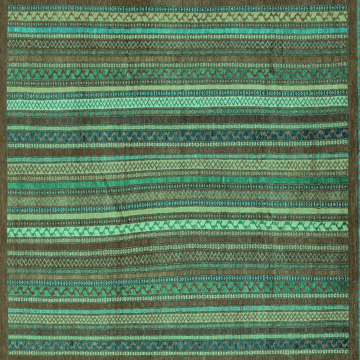 Square Abstract Turquoise Modern Rug, abs3691turq