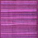 Square Machine Washable Abstract Purple Modern Area Rugs, wshabs3691pur