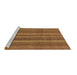 Sideview of Machine Washable Abstract Brown Modern Rug, wshabs3691brn