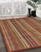 Abstract Red Modern Rug in Family Room, abs3691