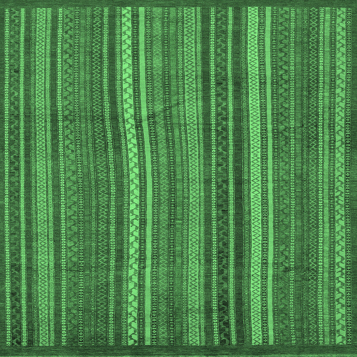 Square Abstract Emerald Green Modern Rug, abs3691emgrn