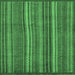 Square Abstract Emerald Green Modern Rug, abs3691emgrn