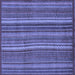 Square Abstract Blue Modern Rug, abs3691blu