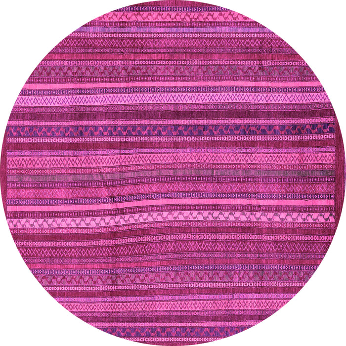 Round Abstract Pink Modern Rug, abs3691pnk