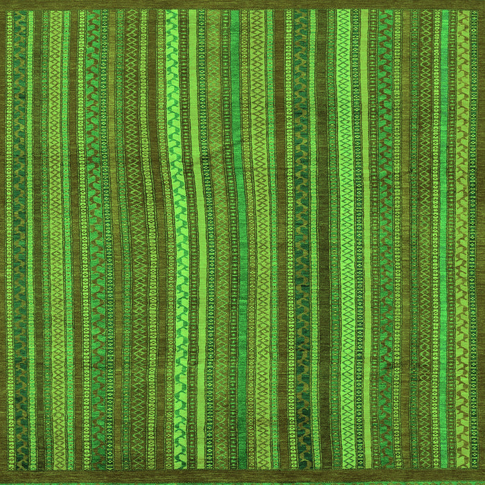 Square Machine Washable Abstract Green Modern Area Rugs, wshabs3691grn