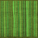 Square Machine Washable Abstract Green Modern Area Rugs, wshabs3691grn