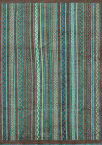 Abstract Light Blue Modern Rug, abs3691lblu