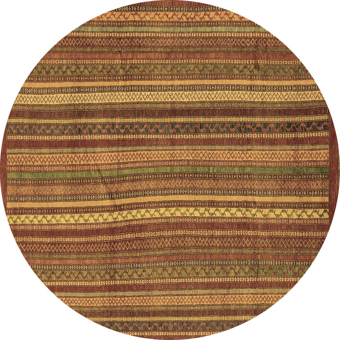 Round Abstract Brown Modern Rug, abs3691brn