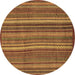 Round Abstract Brown Modern Rug, abs3691brn