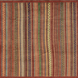 Square Abstract Red Modern Rug, abs3691