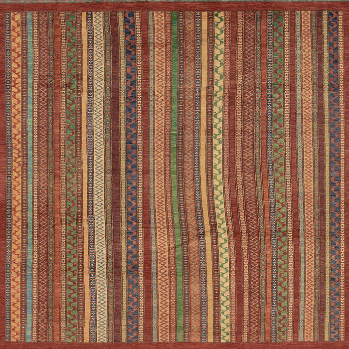 Square Abstract Red Modern Rug, abs3691