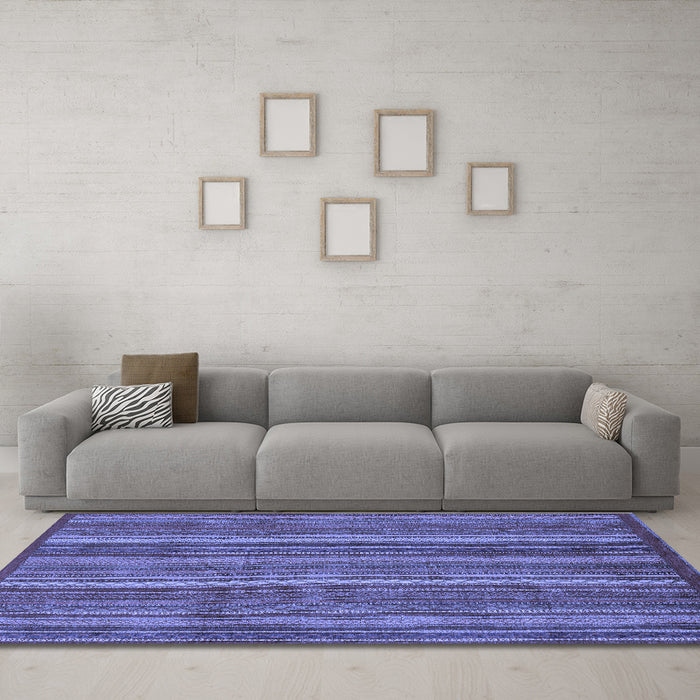 Machine Washable Abstract Blue Modern Rug in a Living Room, wshabs3691blu