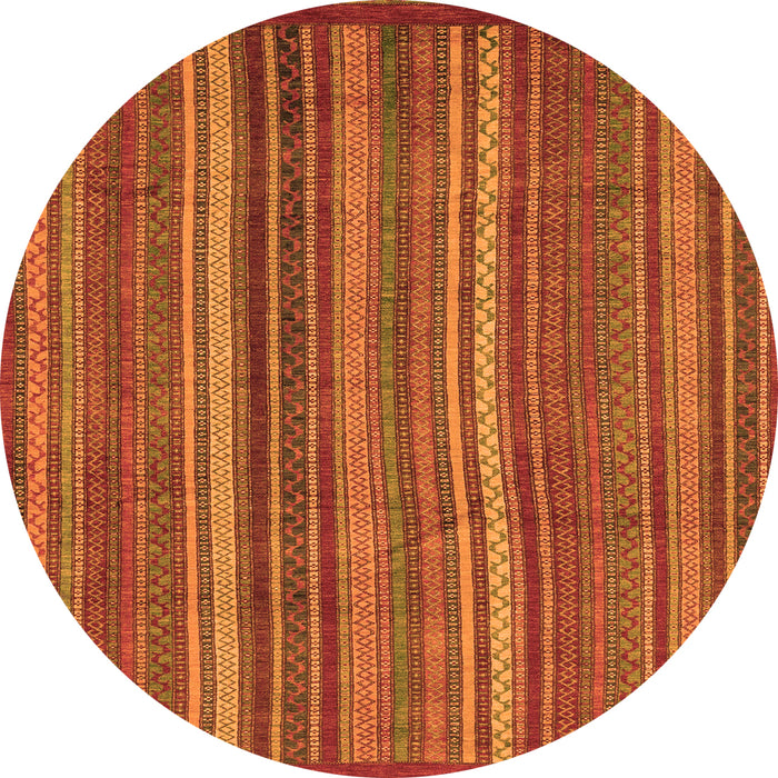 Round Abstract Orange Modern Rug, abs3691org