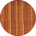 Round Abstract Orange Modern Rug, abs3691org