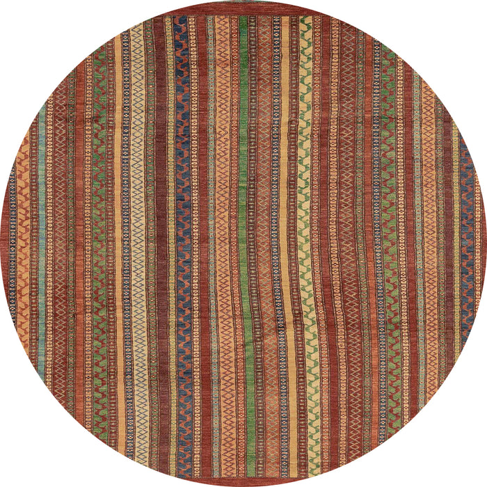 Round Abstract Red Modern Rug, abs3691