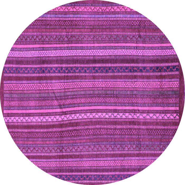 Round Abstract Purple Modern Rug, abs3691pur