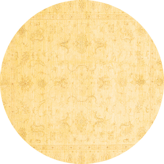 Round Machine Washable Oriental Brown Traditional Rug, wshabs3692brn