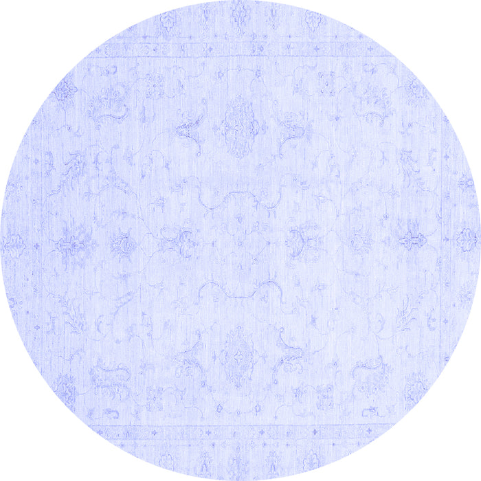 Round Oriental Blue Traditional Rug, abs3692blu