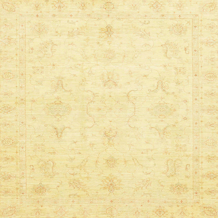 Square Abstract Sun Yellow Oriental Rug, abs3692