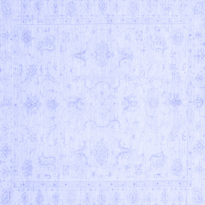 Square Machine Washable Oriental Blue Traditional Rug, wshabs3692blu