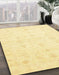 Abstract Sun Yellow Oriental Rug in Family Room, abs3692