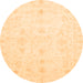 Round Oriental Orange Traditional Rug, abs3692org