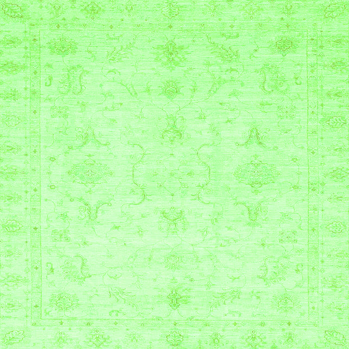 Square Machine Washable Oriental Green Traditional Area Rugs, wshabs3692grn