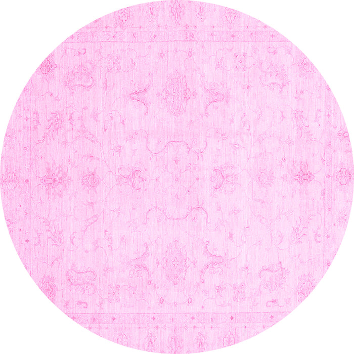 Round Oriental Pink Traditional Rug, abs3692pnk