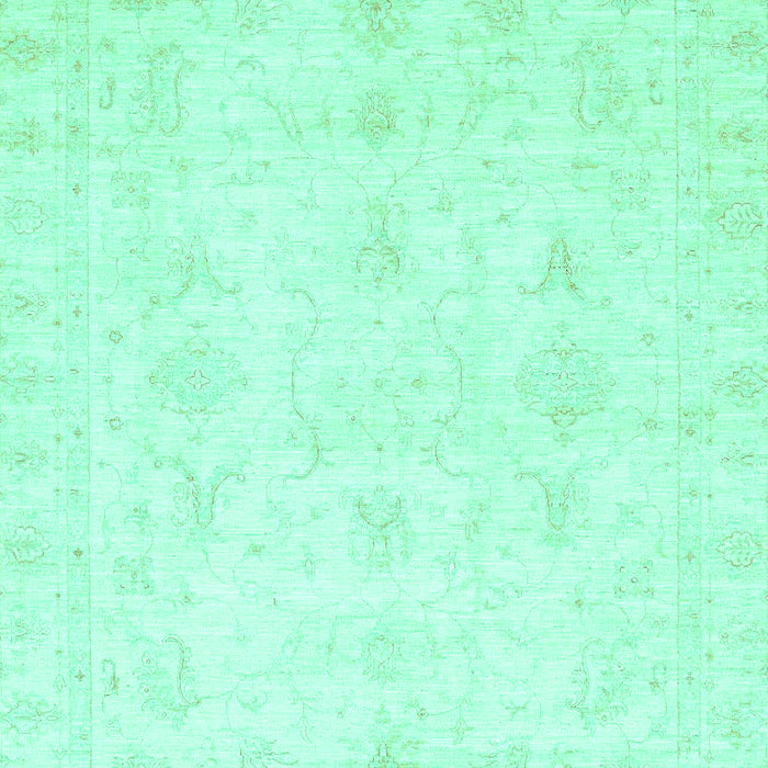 Machine Washable Oriental Turquoise Traditional Area Rugs, wshabs3692turq