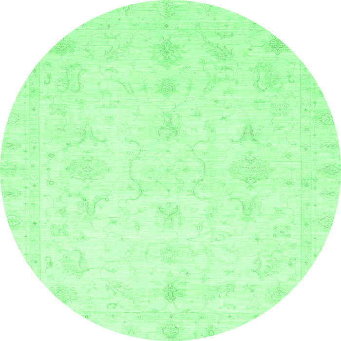Round Oriental Emerald Green Traditional Rug, abs3692emgrn