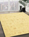 Machine Washable Abstract Yellow Rug in a Family Room, wshabs3693