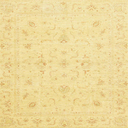 Square Machine Washable Abstract Yellow Rug, wshabs3693