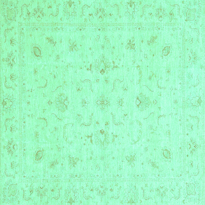 Square Machine Washable Oriental Turquoise Traditional Area Rugs, wshabs3693turq