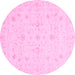 Round Oriental Pink Traditional Rug, abs3693pnk