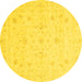 Round Oriental Yellow Traditional Rug, abs3693yw