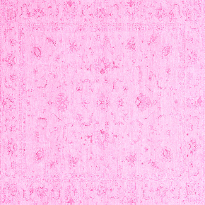 Square Machine Washable Oriental Pink Traditional Rug, wshabs3693pnk