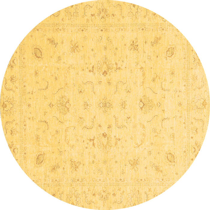 Round Oriental Brown Traditional Rug, abs3693brn