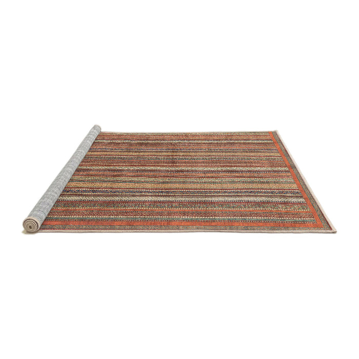 Sideview of Machine Washable Abstract Light Copper Gold Rug, wshabs3694