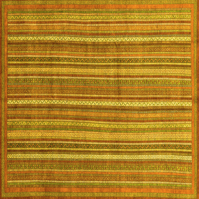 Square Abstract Yellow Modern Rug, abs3694yw