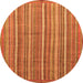 Round Abstract Orange Modern Rug, abs3694org