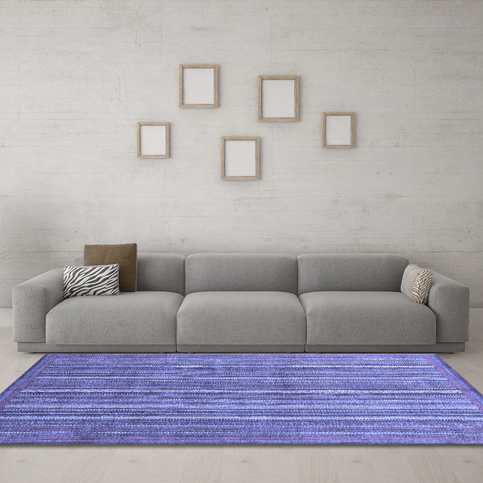 Machine Washable Abstract Blue Modern Rug in a Living Room, wshabs3694blu