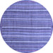 Round Abstract Blue Modern Rug, abs3694blu