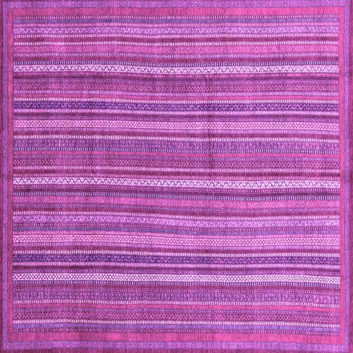 Square Machine Washable Abstract Purple Modern Area Rugs, wshabs3694pur