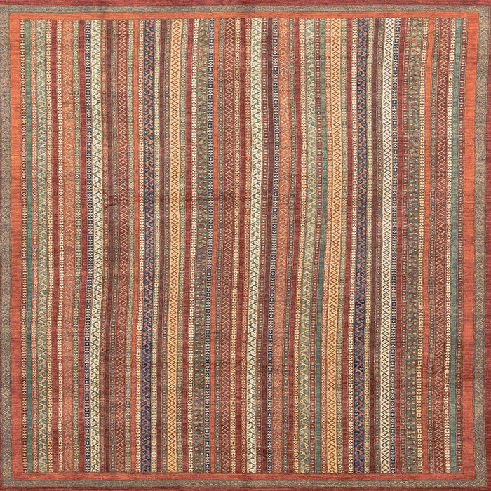 Square Abstract Light Copper Gold Modern Rug, abs3694