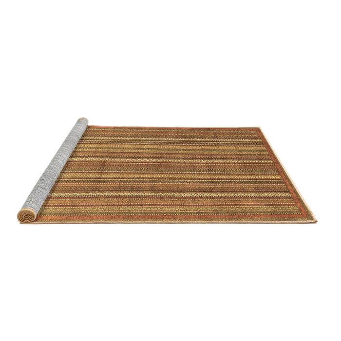 Sideview of Machine Washable Abstract Brown Modern Rug, wshabs3694brn