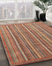 Abstract Light Copper Gold Modern Rug in Family Room, abs3694