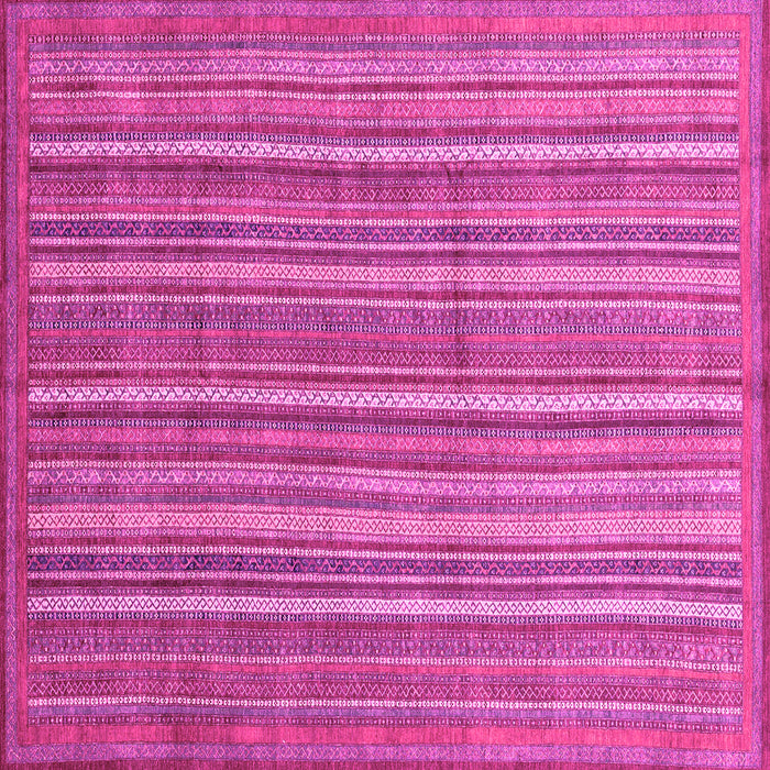 Square Machine Washable Abstract Pink Modern Rug, wshabs3694pnk
